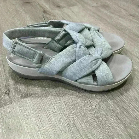 Clarks Cloudstepper Arla Light Grey Back Strap Meg Sandals Women’s Size 11 - Picture 3 of 6